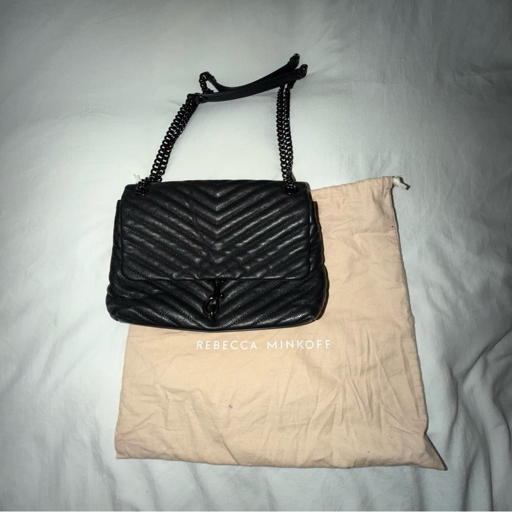 Rebecca Minkoff Black Chevron Shoulder Bag